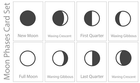 Phases Of The Moon Printable Cards Printable Templates
