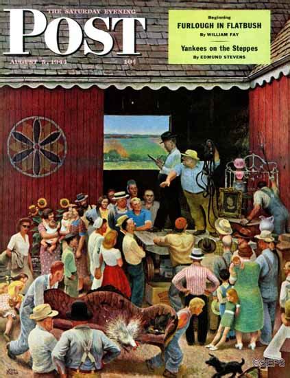 John Falter Saturday Evening Post Country Auction 19440805 Mad Men