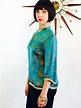 60s Chinese jacket Teal Satin jacket Vintage Peony Shanghai 1960s ...