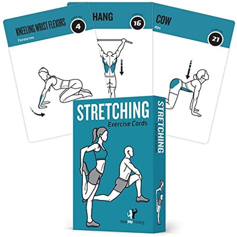 Newme Fitness Stretching Flexibility Exercise Cards 50 Stretching