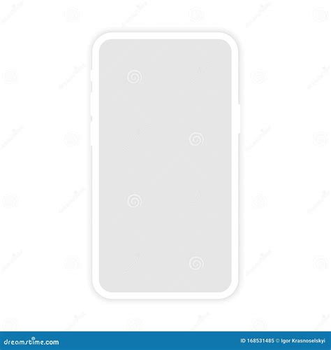 White Phone Mockup With Blank Screen Isolated On White Background