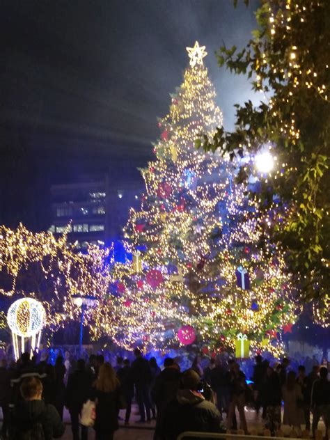 Christmas Tree Illuminated In Downtown Athens Earlier This Year