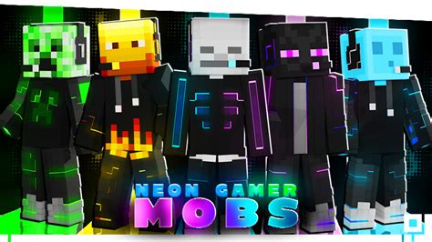 Neon Gamer Mobs By Inpixel Minecraft Skin Pack Minecraft