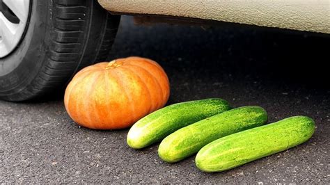 Crushing Crunchy And Soft Things By Car Experiment Vegetables Vs Car Youtube