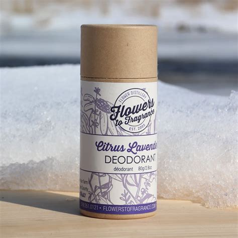 Natural Deodorant Stick Citrus Lavender Flowers To Fragrance