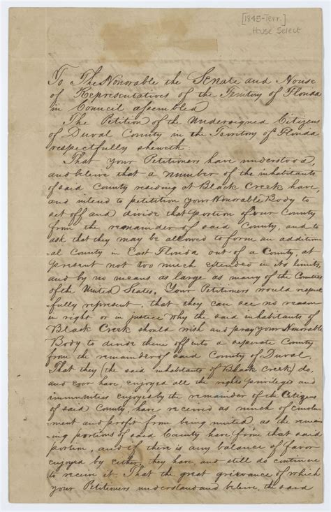 Florida Memory • Petition of Citizens of Duval County Opposing the