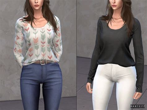 The Sims Resource Simple Long Sleeve Tee By Darte77 Sims 4 Downloads