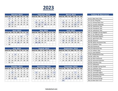2023 Calendar Week Numbers January Calendar 2023