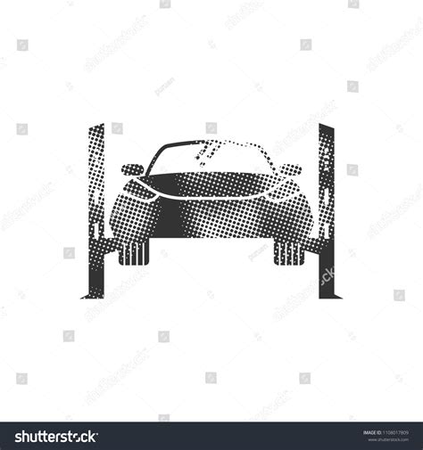 Car Jump Start Icons Halftone Style Stock Vector Royalty Free