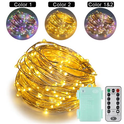 Dual Color 20m Led Silver Wire Wire 6aa Operated Led Fairy String Light