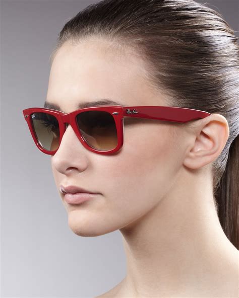 ray ban wayfarer sunglasses in red for men lyst