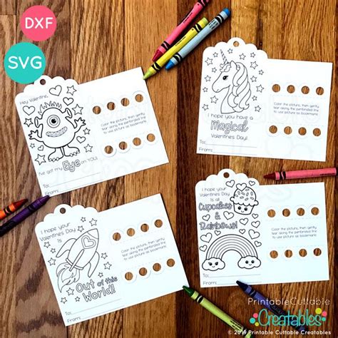 4 Valentine Bookmark Crayon Holder SVG Files for Cricut | Valentines