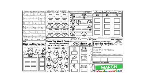 march kindergarten worksheet printable