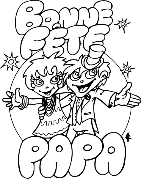 Coloriage Bonne Fête Papa à imprimer sur COLORIAGES .info