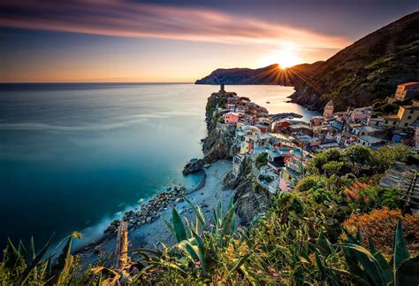 Witamy w camping marina village! Vernazza, Liguria, Włochy, Morze, Wybrzeże, Zachód Słońca