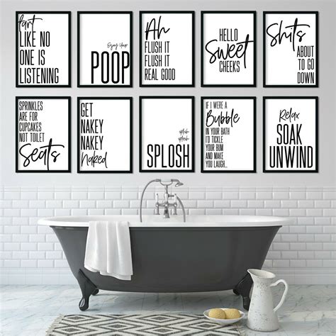 Bathroom Prints Wall Art Poster Funny Humour Home Toilet Pictures
