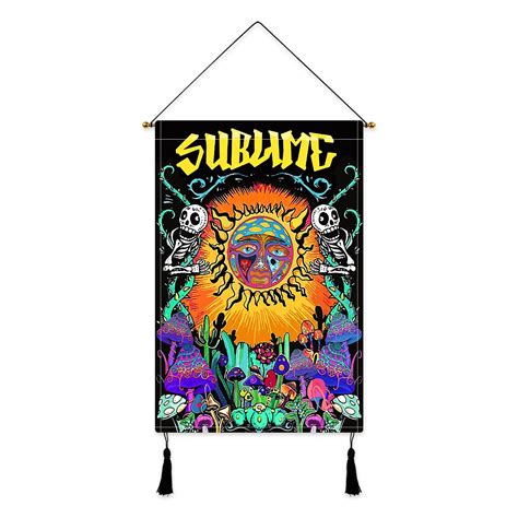 Buy Sublime Sun Mushroom Tapestry Psychedelic Trippy Skeleton Vine Wall