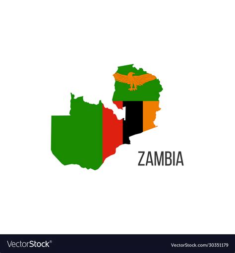 Zambia Flag Map The Flag Country Royalty Free Vector Image