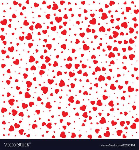 Valentines Day Seamless Pattern Red Small Hearts Vector Image