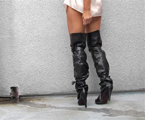 Back Ties Bwpeach Thigh High Over The Knee Tall Leather Bo Flickr