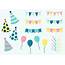 Birthday Party Elements Vector  Download Free Art Stock
