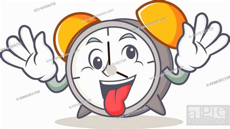 Crazy Alarm Clock Mascot Cartoon Vector Illustration Stock Vector