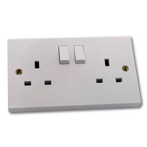 Wiring practice by region or country. 2G 13A White 230V UK 3 Pin Switched Electric Wall Plate ...