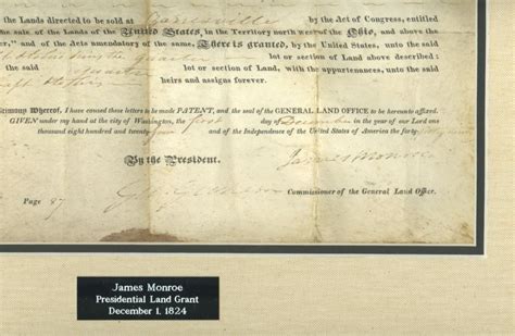 Lot James Monroe Signed Ohio River Survey Land Deed