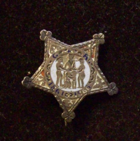 Original Genuine 1861 1866 Civil War Gar Gold Enamel Five Star Pin