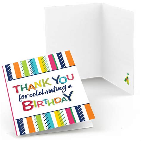Cheerful Happy Birthday Thank You Cards Colorful Birthday Etsy