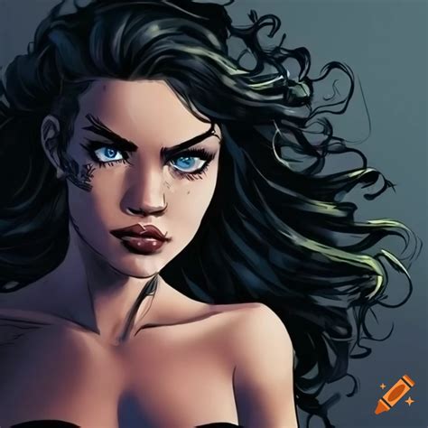 Comic Book Style Girl With Curly Hair And Blue Eyes On Craiyon