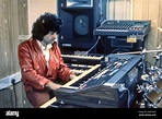 Swiss musician Patrick Moraz in a mobile studio in 1982 Stock Photo - Alamy