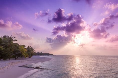 Relaxing And Calm Sea View And Beach Scene Open Ocean Water And Sunset