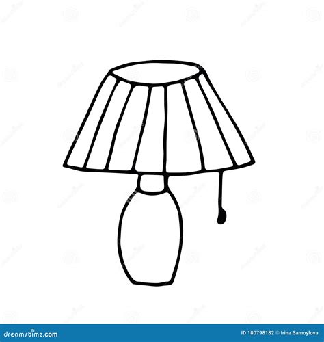 Table Lamp Hand Drawn In Doodle Style Single Element Vector