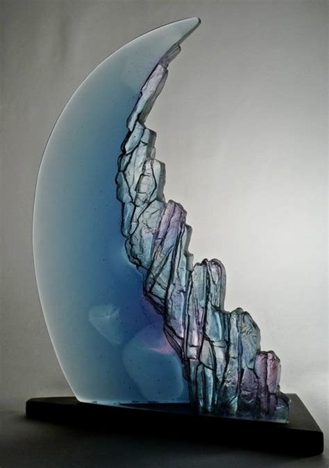 Blue Moon Glass Sculpture By Crispian Heath Pyramid Gallery