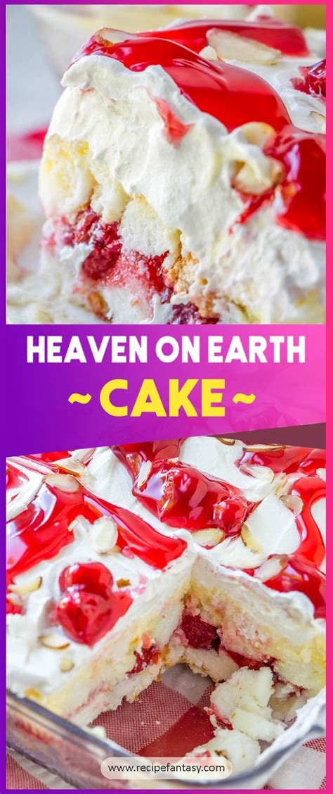 In a 13 * 9 baking dish, placing half of cake cubes in bottom of pan. Heaven on Earth Cake | Earth cake, Cake, Baked dishes