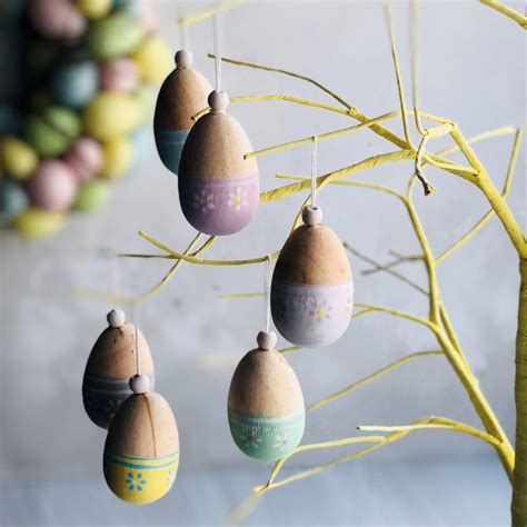 Painted Wooden Egg Easter Decorations By The Chicken And The Egg