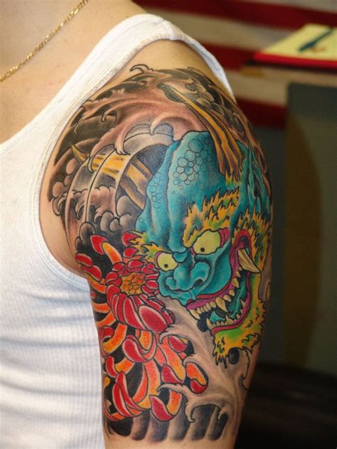 In this theater, these masks represent a female demon who's created out of emotions of obsession or jealousy. oni demon | Japanese tattoo designs, Japanese tattoo ...