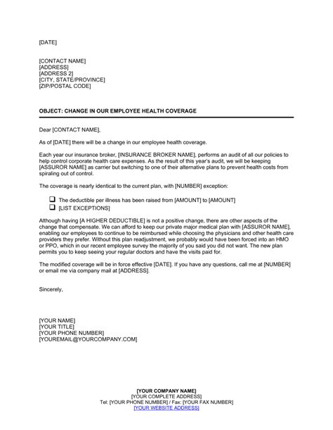 Health Insurance Premium Increase Letter To Employees Onvacationswall