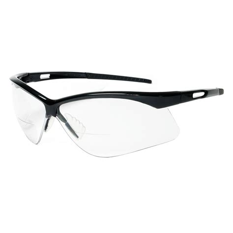 Radnor Premier Series Readers 2 Diopter Black Safety Glasses With Clear Polycarbonate