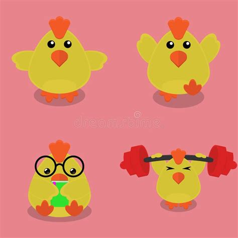 Vector Illustration Of Chicks In Various Styles Stock Vector