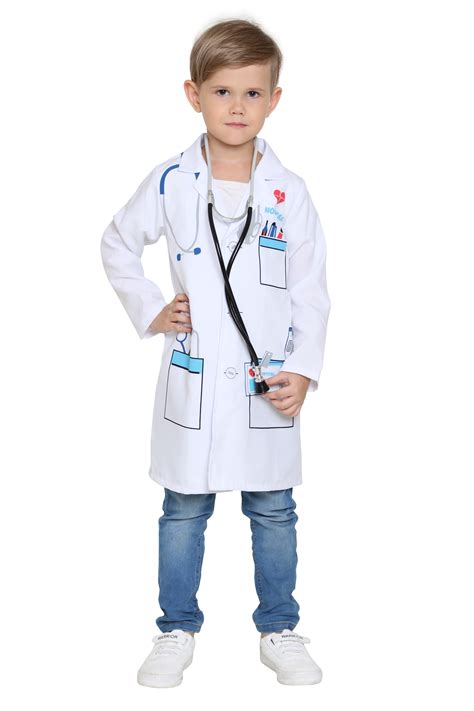 Kids Doctor White Lab Coat Boys Girls Scientist Uniform Costume Ebay