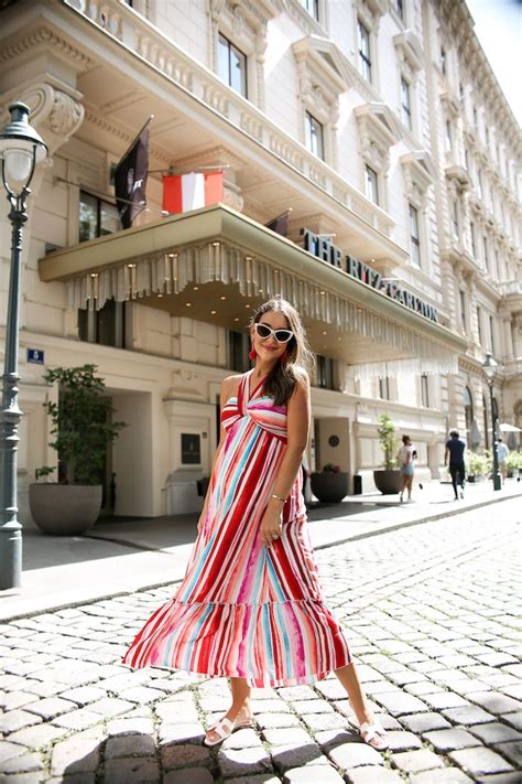 Vienna Austria Striped Midi Dress Fashion Mom Outfits