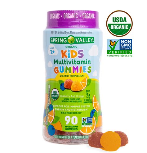 Spring Valley Organic Kids Multivitamin Vegetarian Gummies 90ct