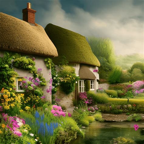 Flower Themed Landscapes And Dorset Cottages · Creative Fabrica