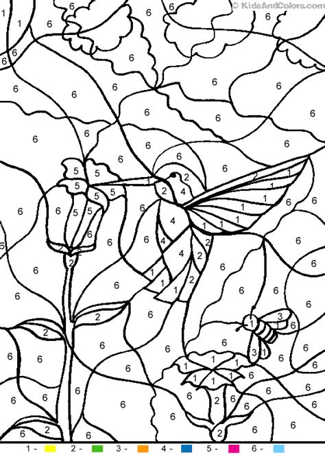 4 free hearts for coloring by expressive monkey. Animal_color_by_number color-by-number-hummingbird ...