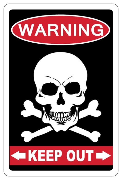 Keep Out With Skull And Crossbones Warning Funny Novelty Sign Etsy