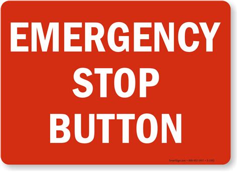 Emergency Stop Push Button Symbol Sign Stock Vector R