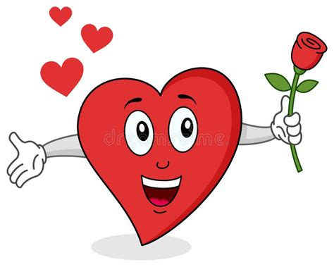 Heart In The Form Of Funny Character Stock Vector Illustration Of