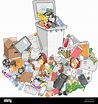 Vector hand drawing illustration of Trash can. Concept of Recycles Day ...